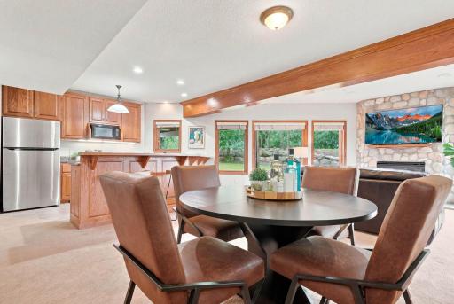 Complete with a kitchenette perfect for hosting.