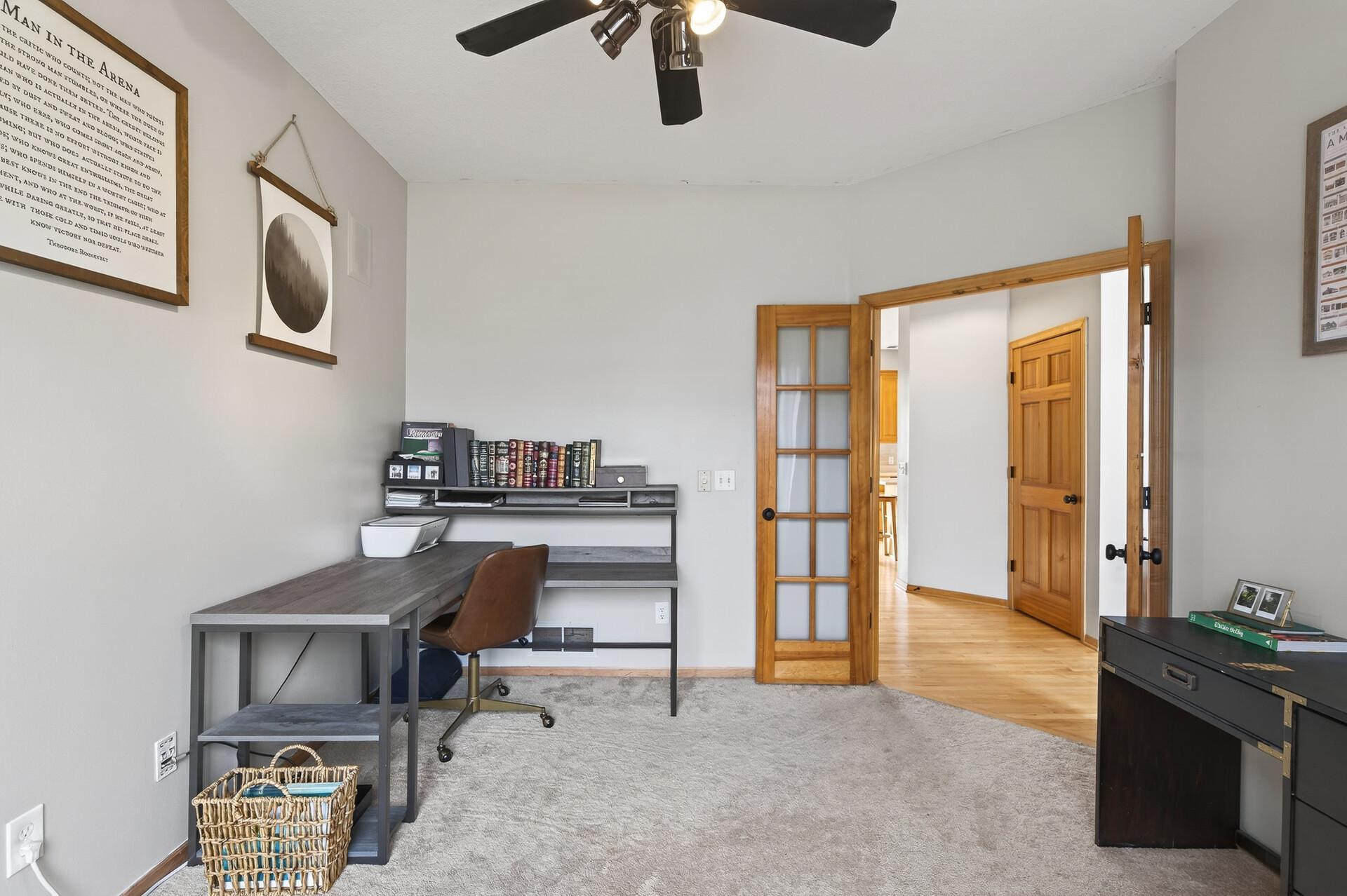 Office with French doors