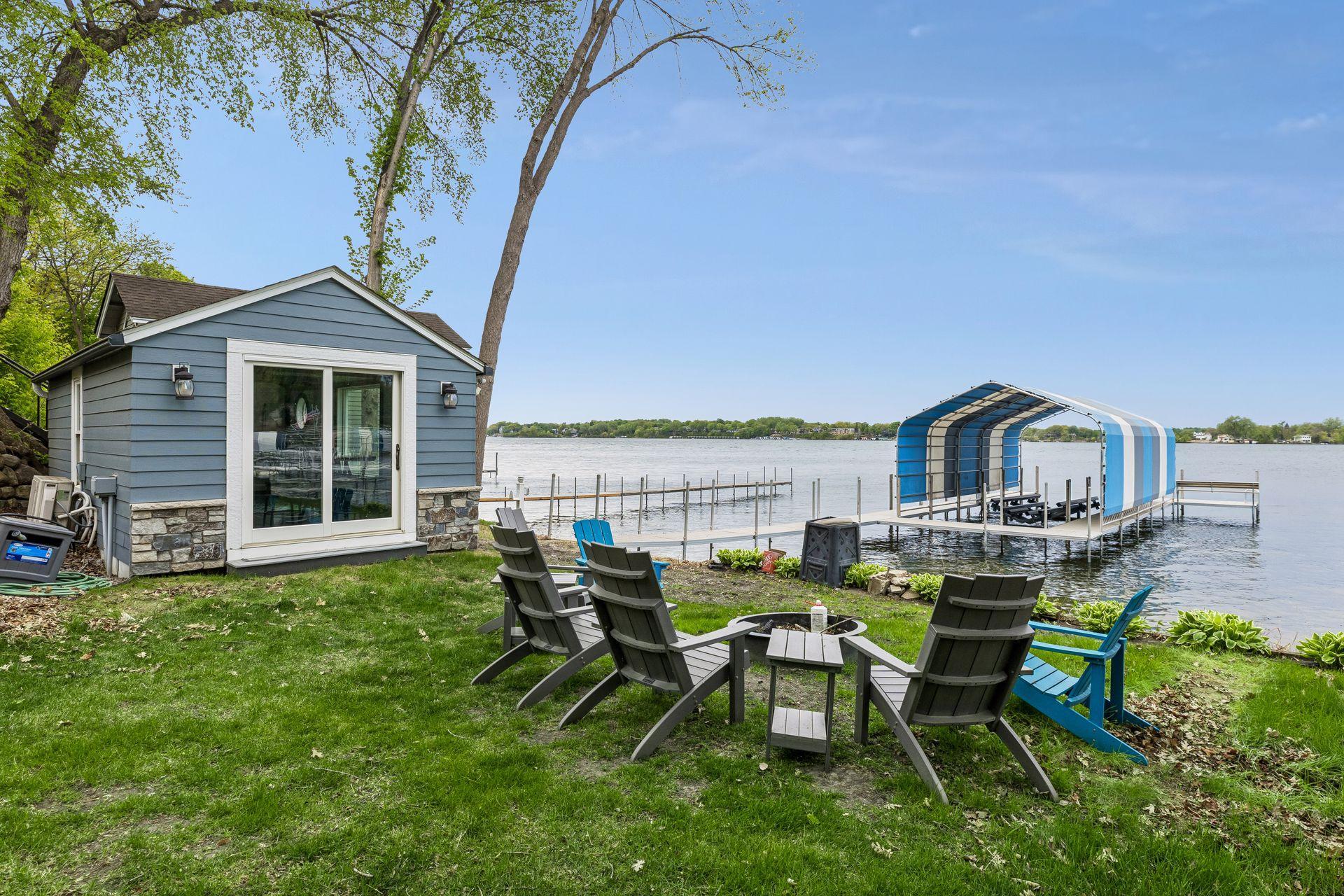 The beautifully designed boathouse creates the ultimate lakeside retreat.