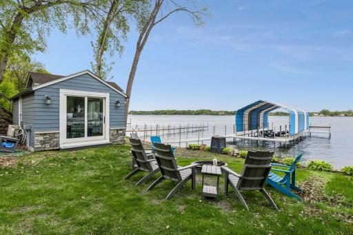 The beautifully designed boathouse creates the ultimate lakeside retreat.
