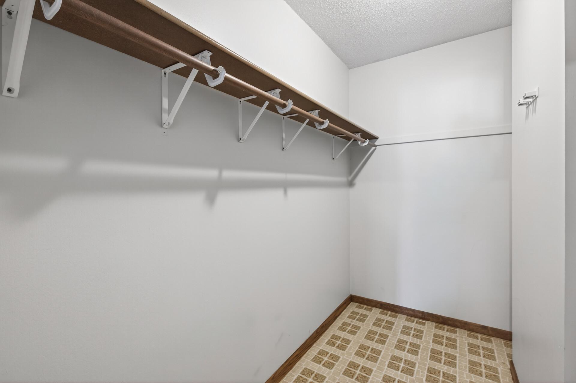 Spacious closet area