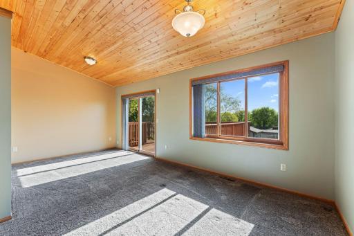 Lots of light with sliding door to your large deck overlooking backyard