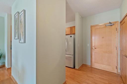 The entryway has a big closet and solid maple entry door for great soundproofing.