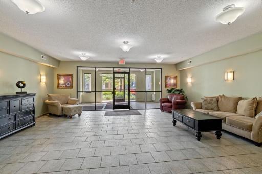 The stately lobby makes a great first impression. The mailboxes are right around the corner.