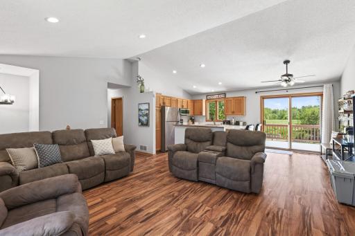Open Floor plan living room, dining room kitchen.