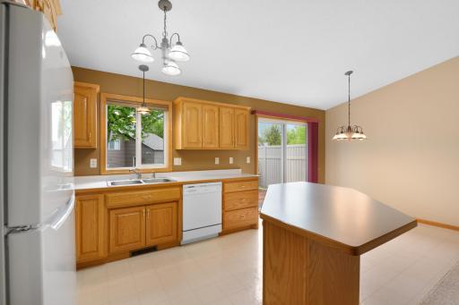 Super functional kitchen with nice island for informal dining and meal prep