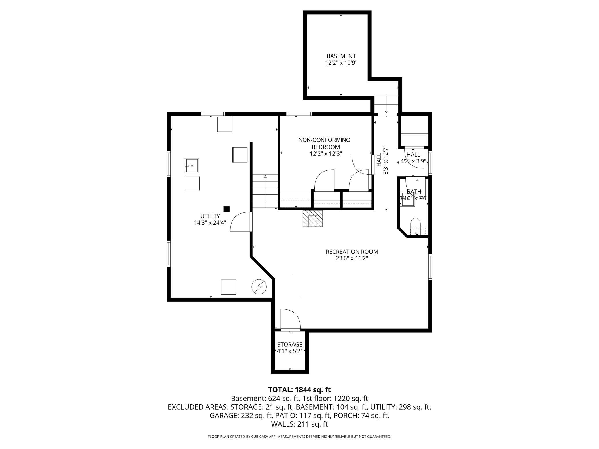 Lower level floor plan