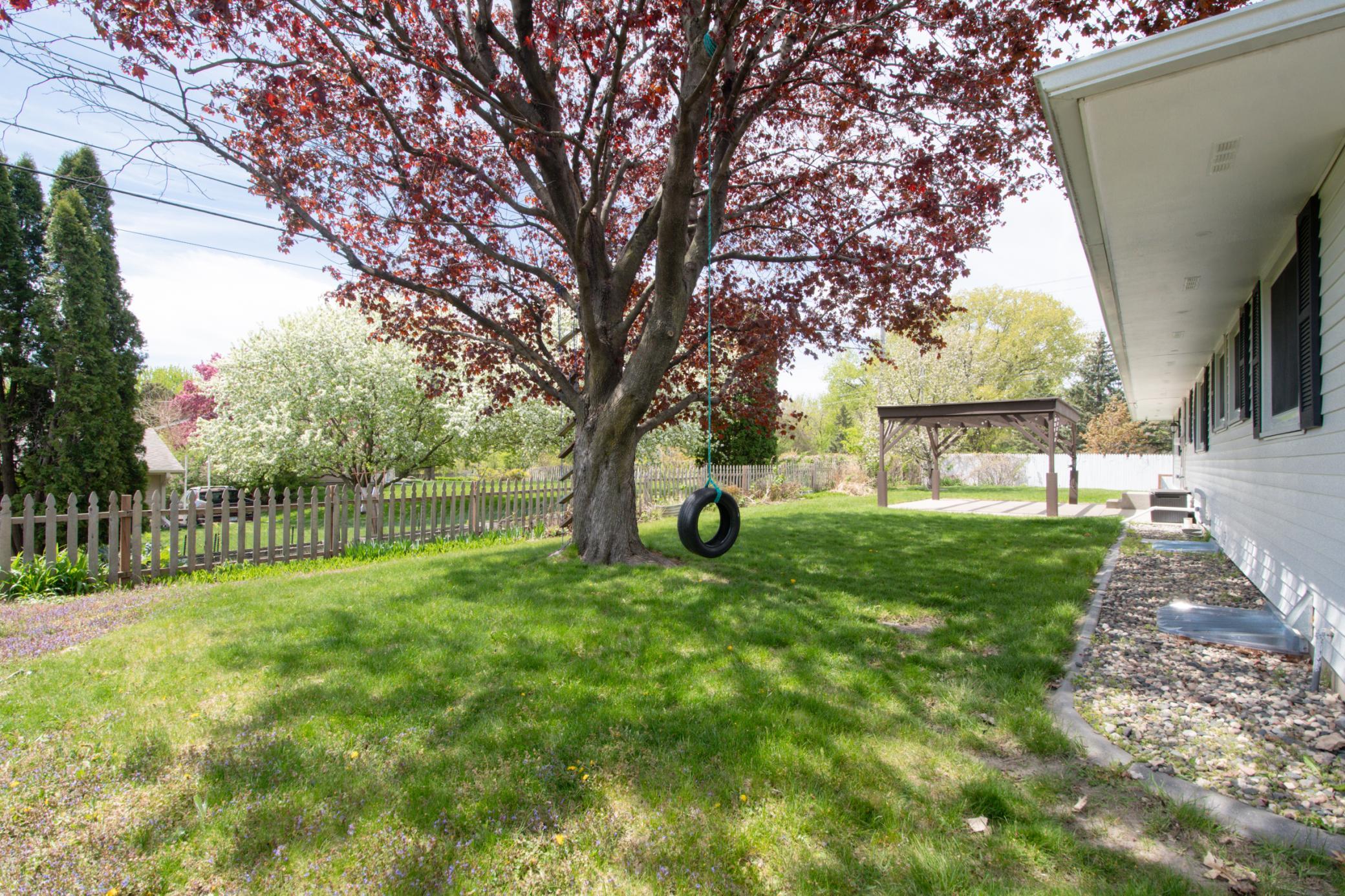 Fully fenced backyard.