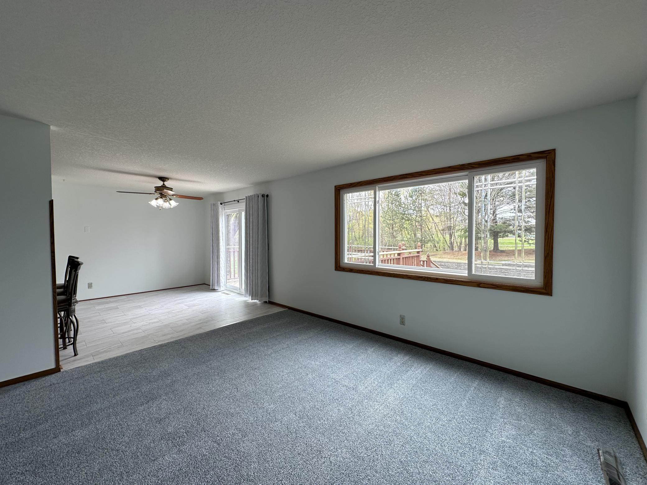 Living/Dining Room View with Knockdown Ceilings