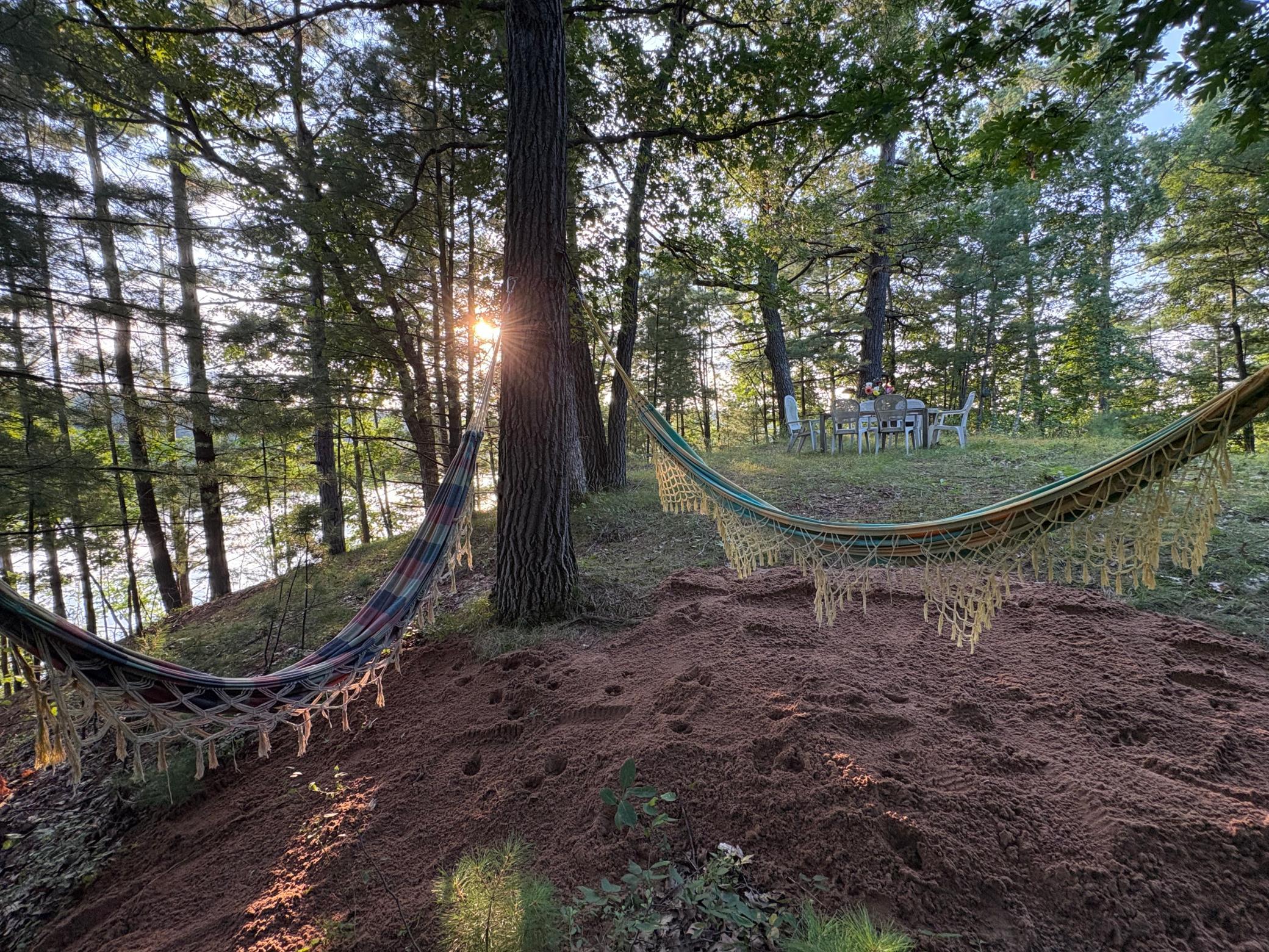 Hammocks on upper level