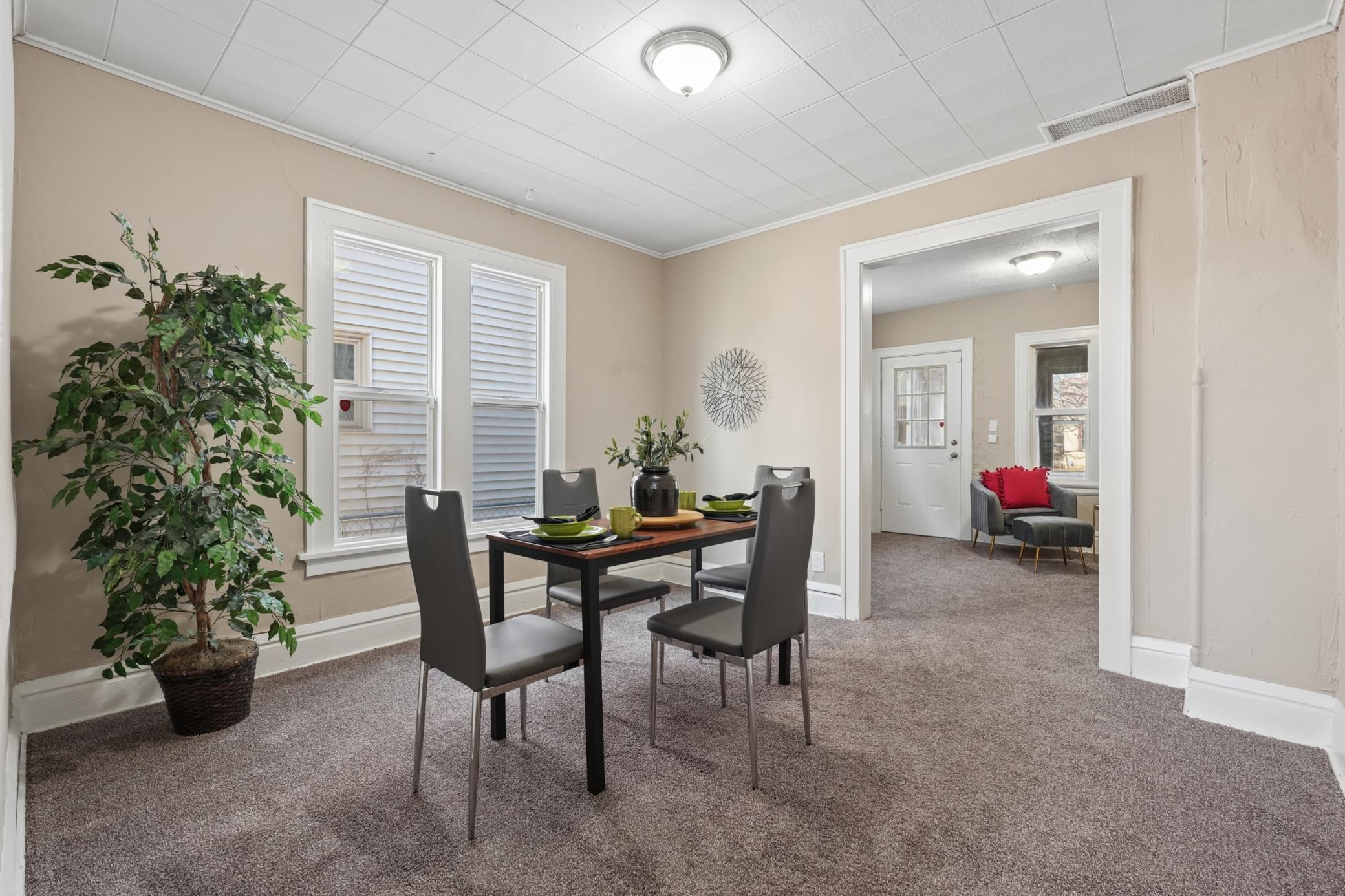 Spacious dining room offering flexibility for everyday meals or entertaining.