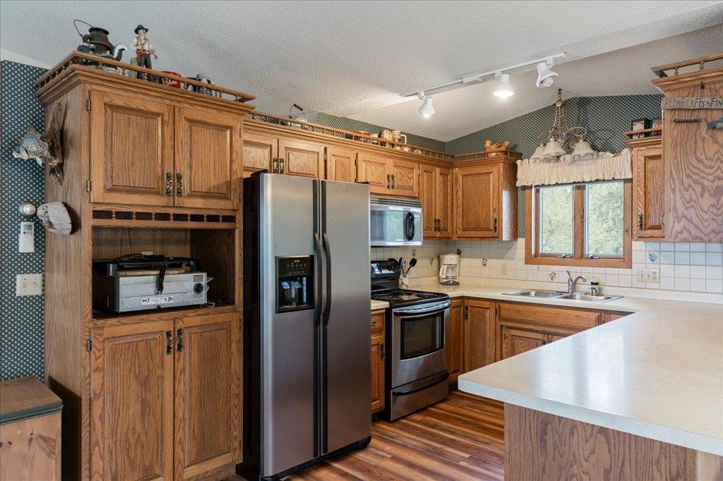 Kitchen with stainless steel appliances