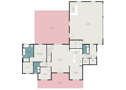 Main level layout 1672 sqftâ 2023-built home on Lake Volney, Le Center MN