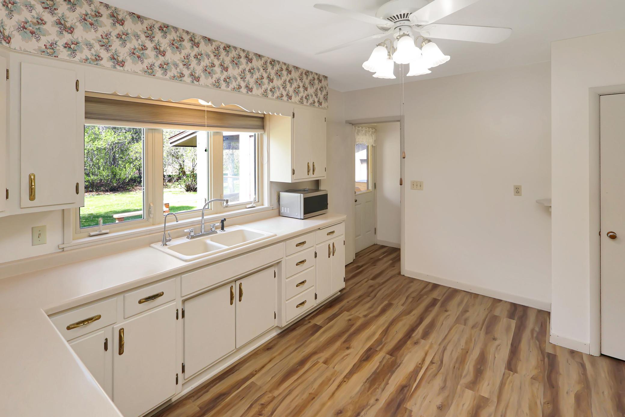 Kitchen with loads of natural light.