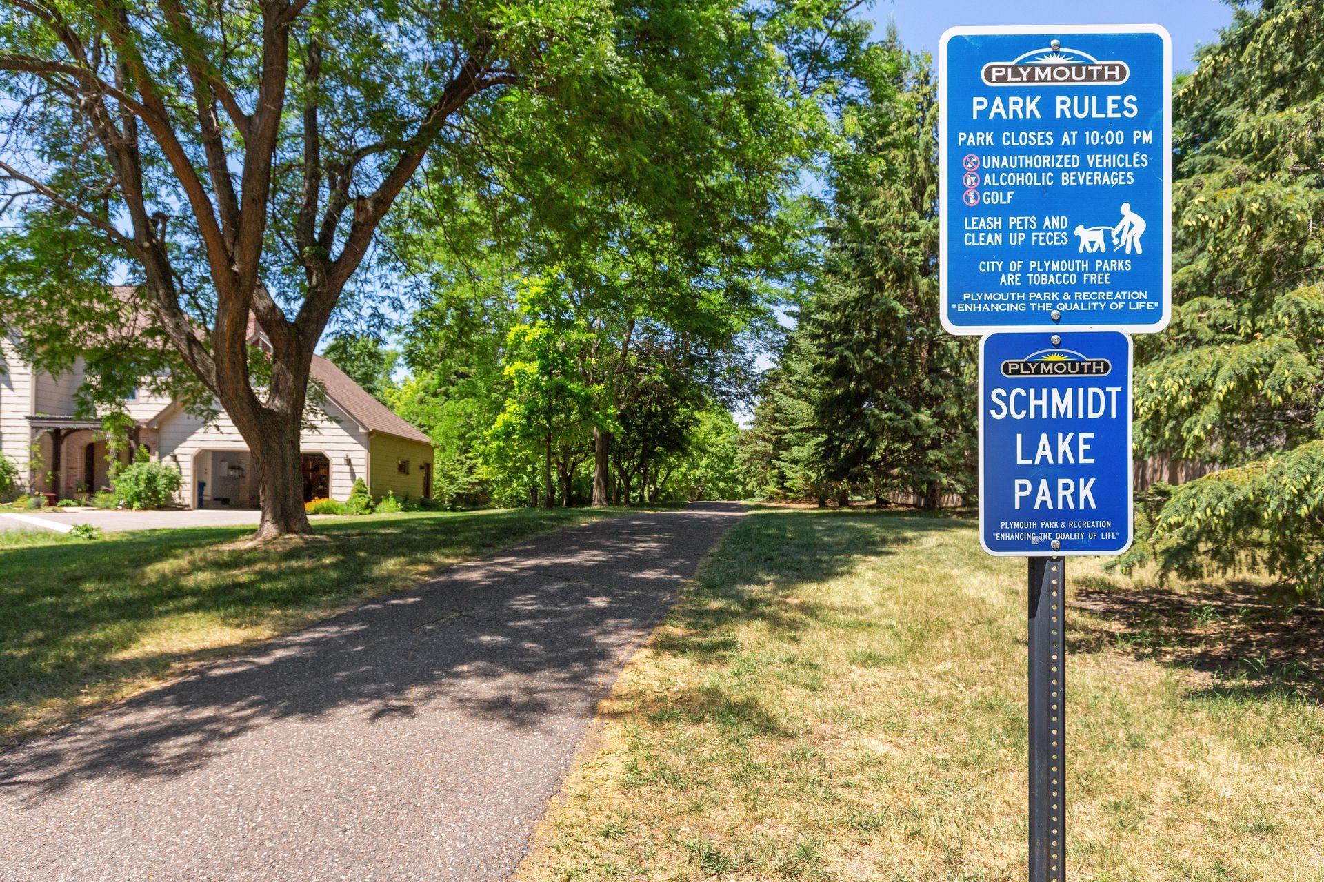 There are many parks and trails near the home, including beautiful Schmidt Lake Park to the West of this home.
