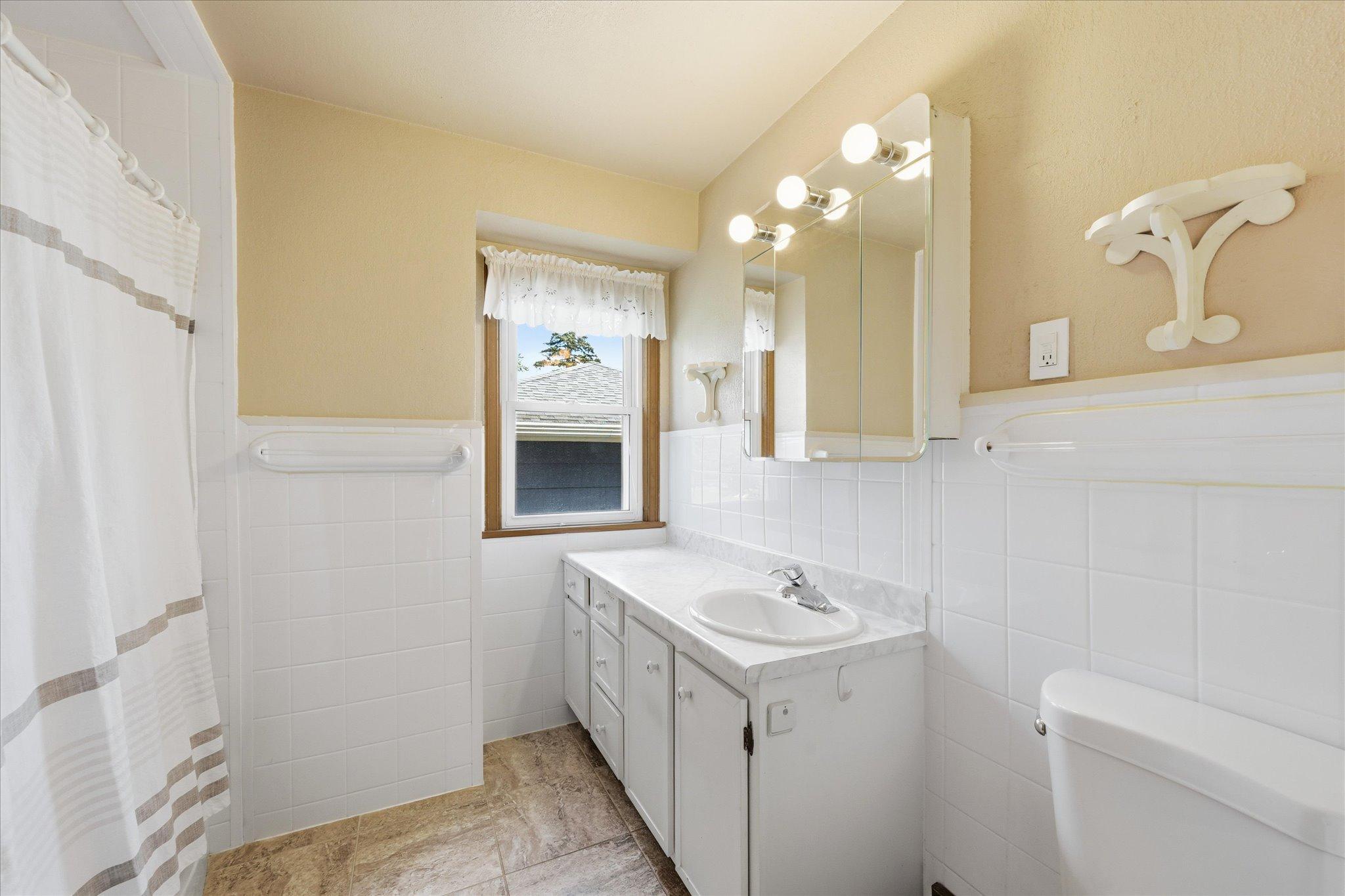 Main floor bathroom has a linen closet. Plus 2 other closets for additional storge