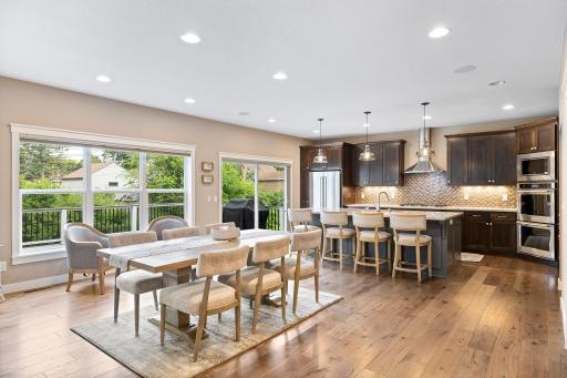 Dining room opens to kitchen and living room