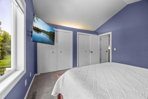 Dual closets and vaulted ceilings make this primary suite genuinely functional and spacious.