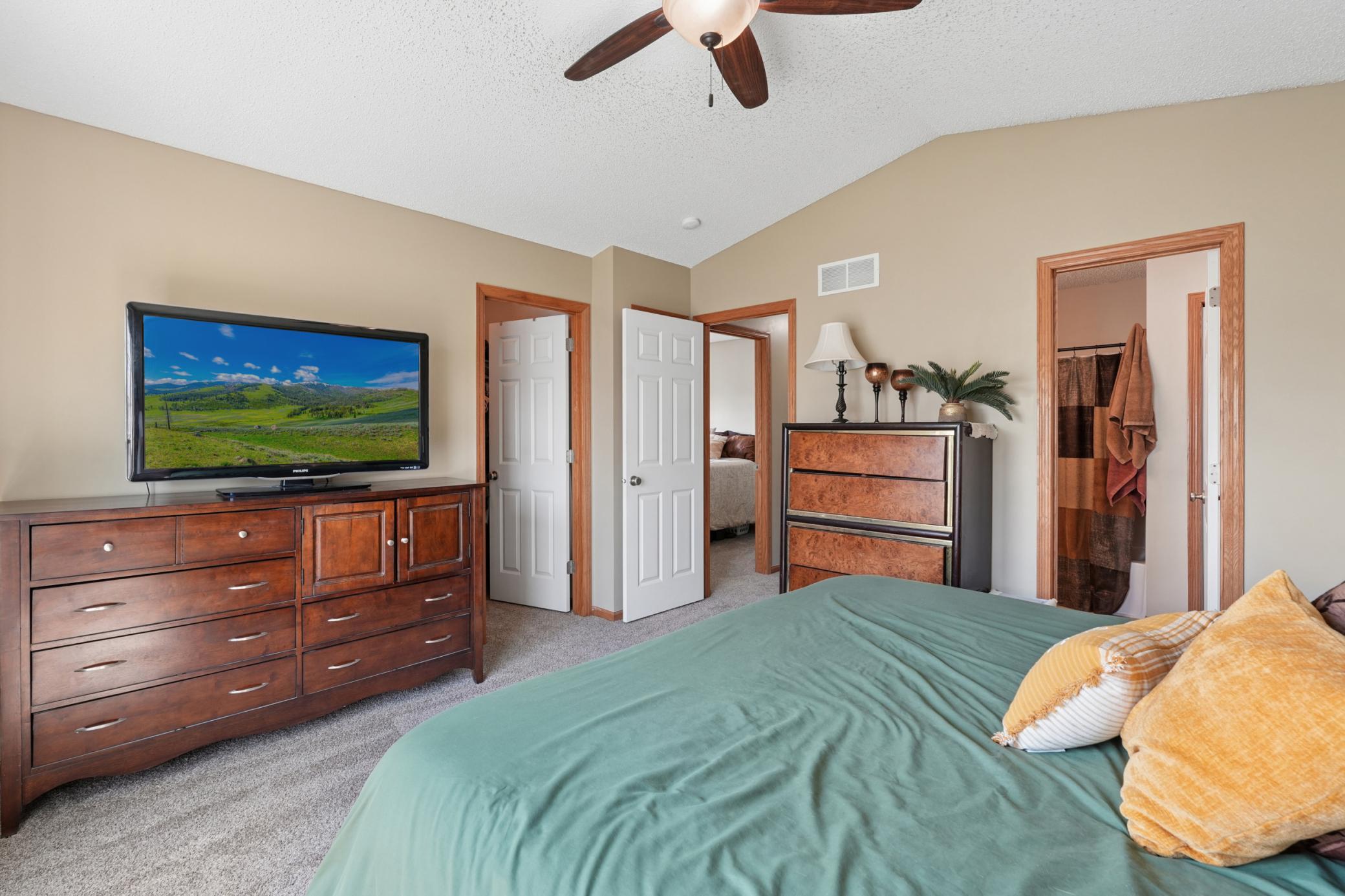 The primary bedroom also has a walk-in closet and walk-thru access to the full bath