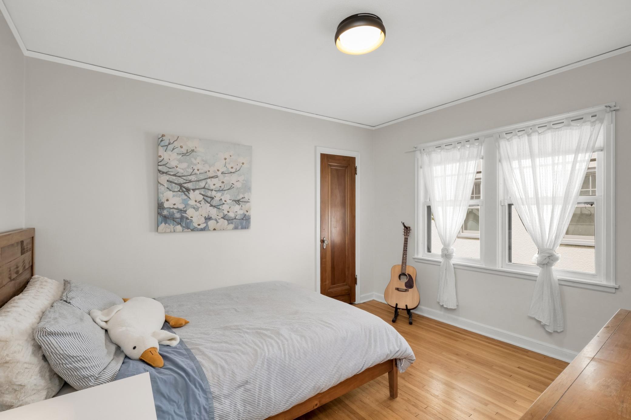 one of two main floor bedrooms