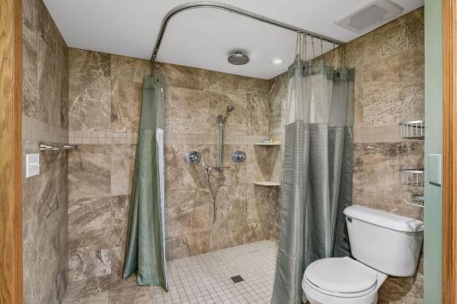 Lower-level walk-in / wheelchair accessible bathroom