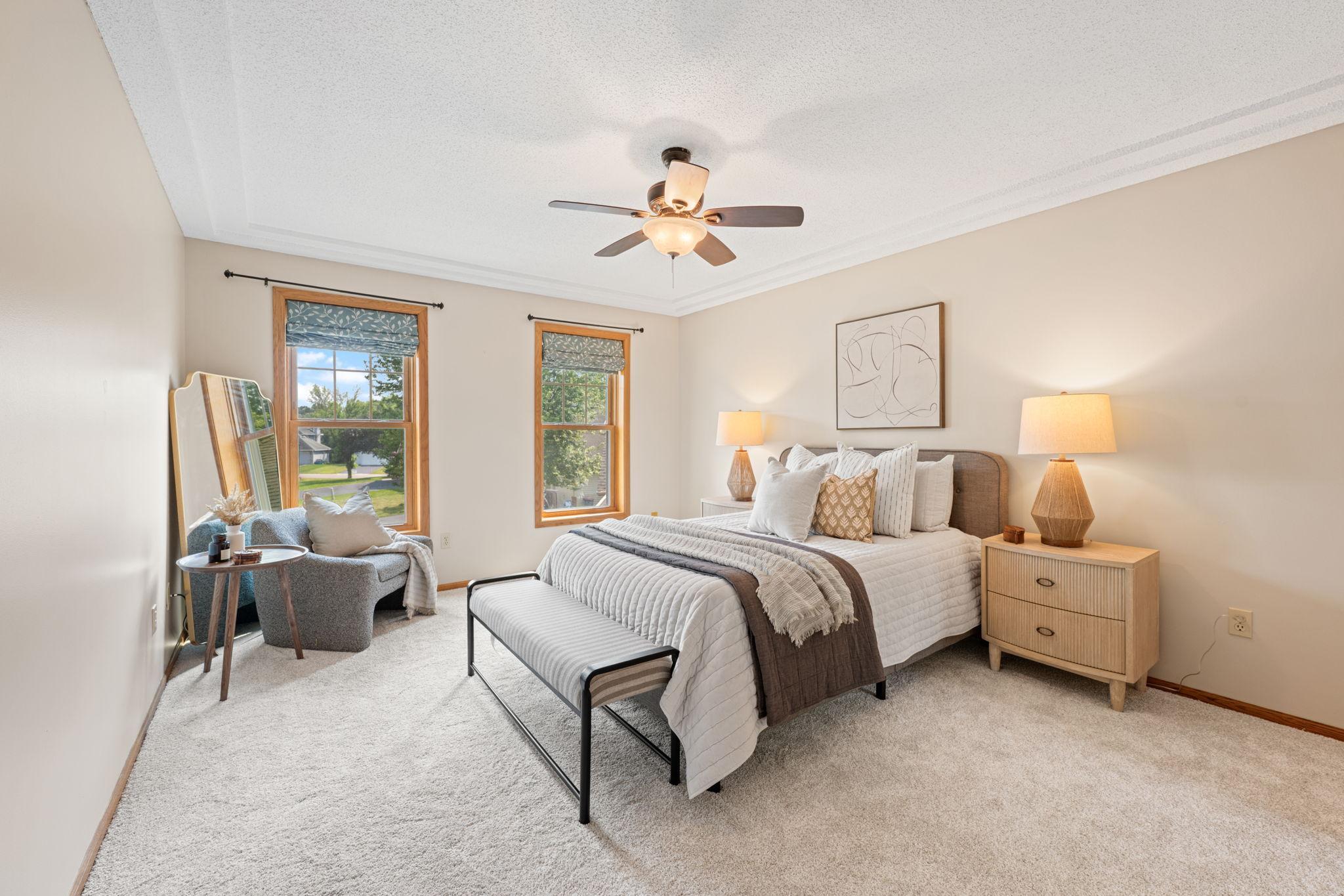 The primary suite is a true oasis with ensuite bath & walk-in closet.