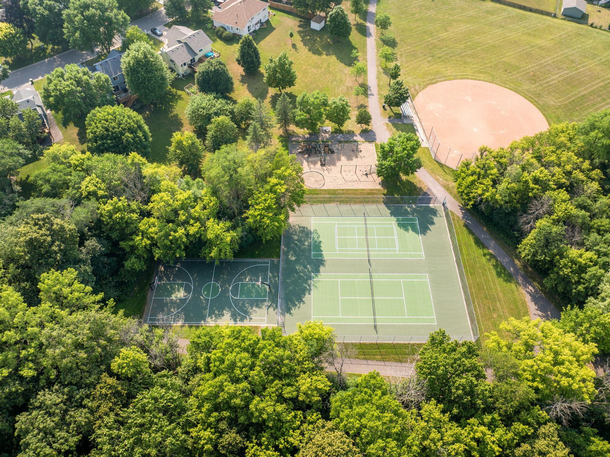 Nearby tennis, basketball & baseball courts.