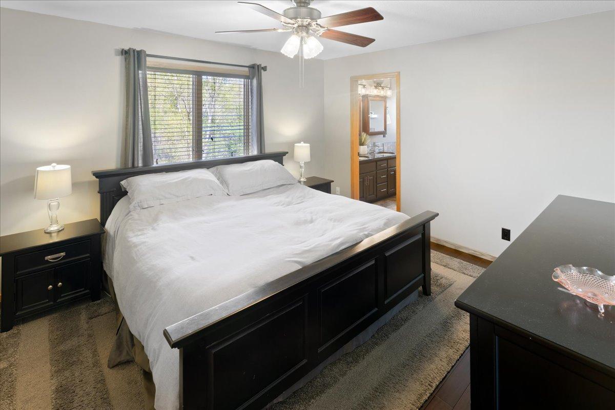 Relaxing Primary Suite with Private Bath Upper level primary bedroom