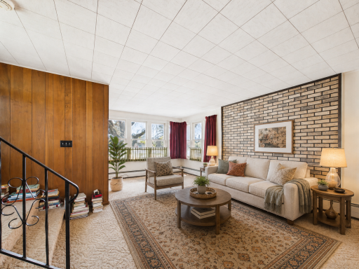Spacious living room virtually staged to show layout potential.