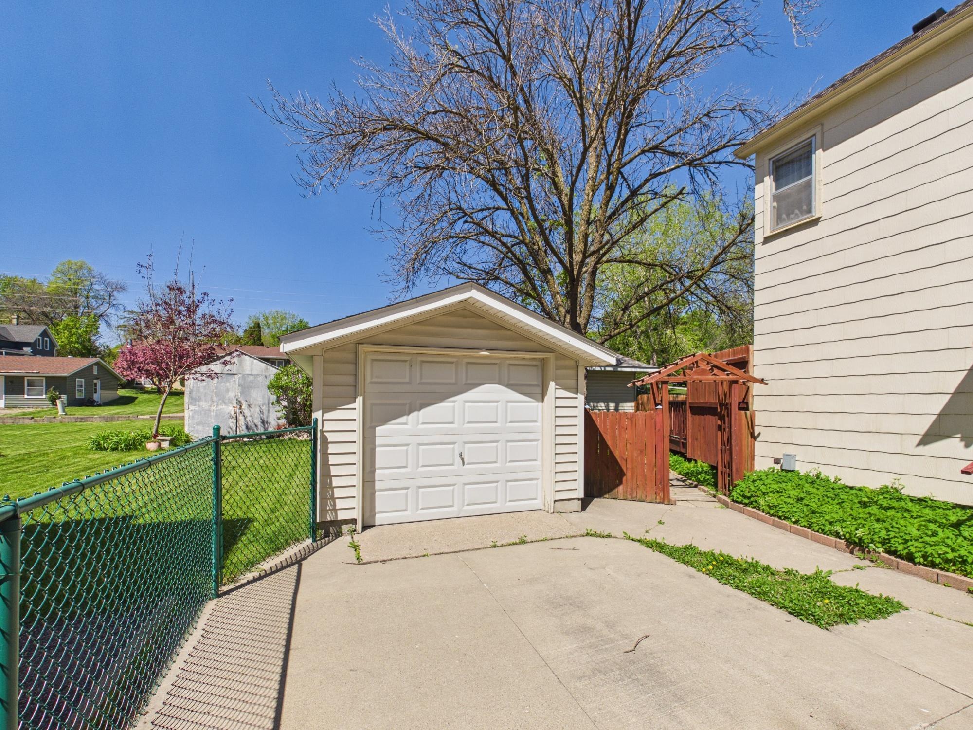 Extra detached 1-stall garage for storage, hobbies, or parking.