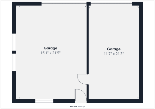 Floor plan for large detached 2-car garage.