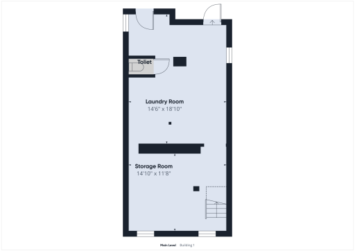 Basement layout with utility and storage space.