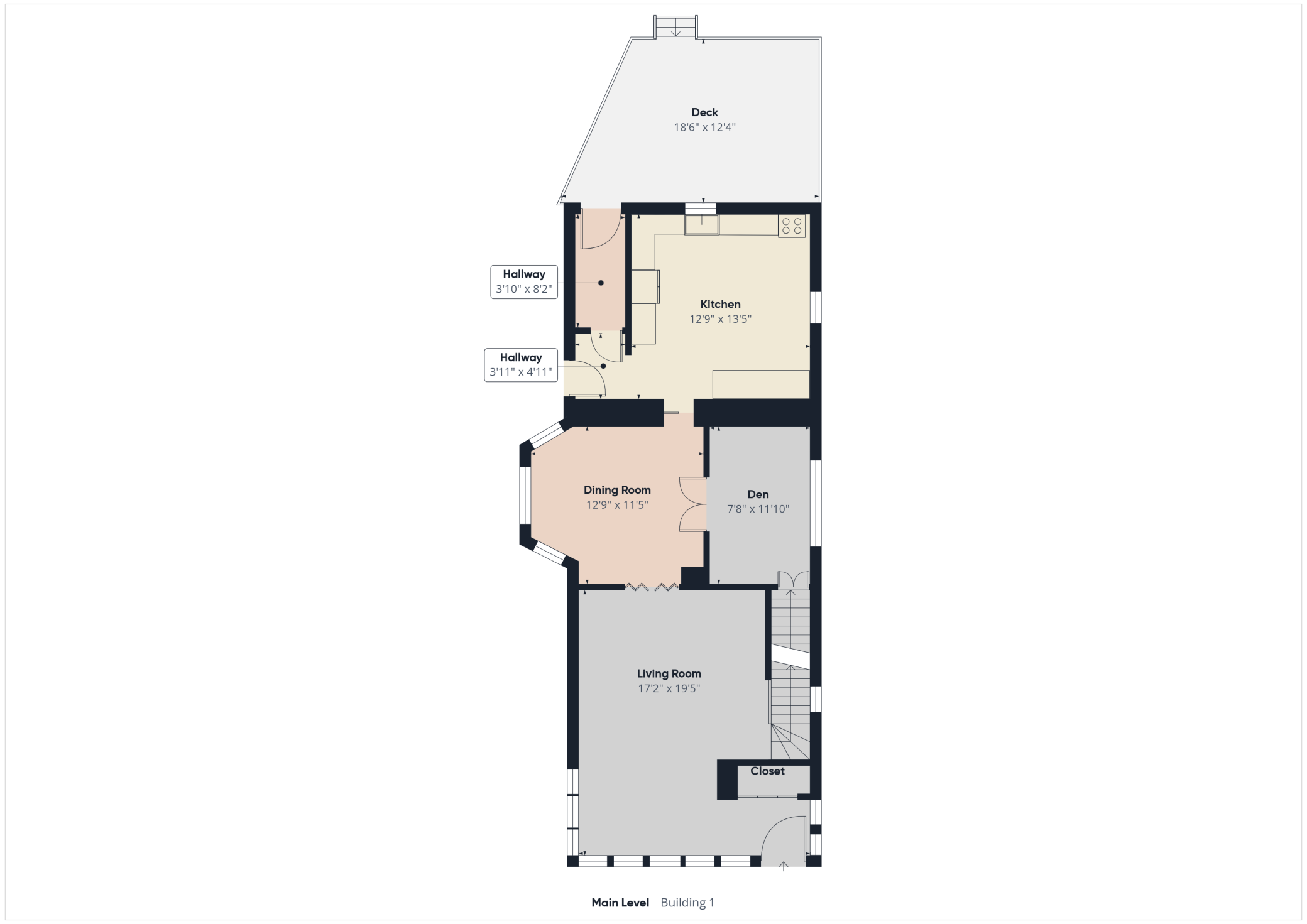 Main level layout for easy buyer planning.