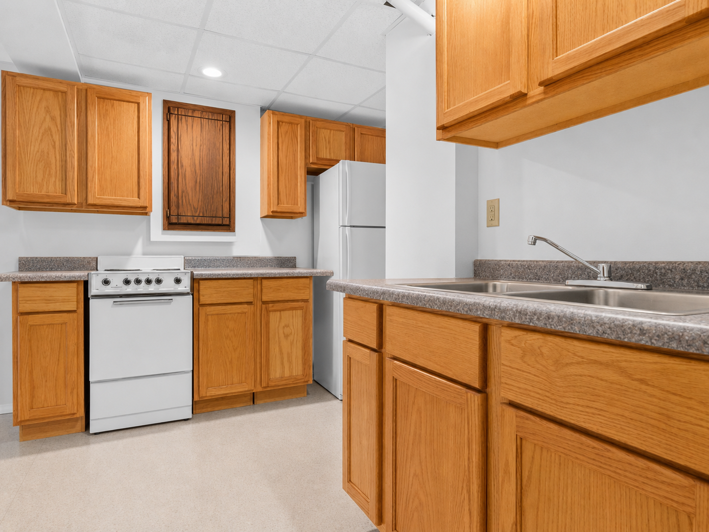 Red house basement kitchen