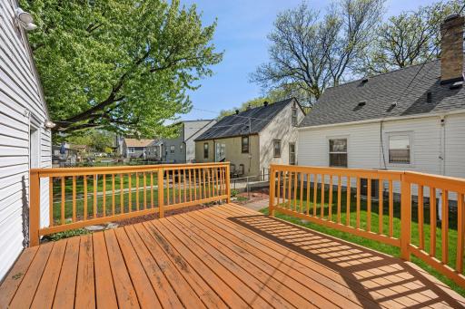 Spacious 17' x 13' deck perfect for everyday living and entertaining.