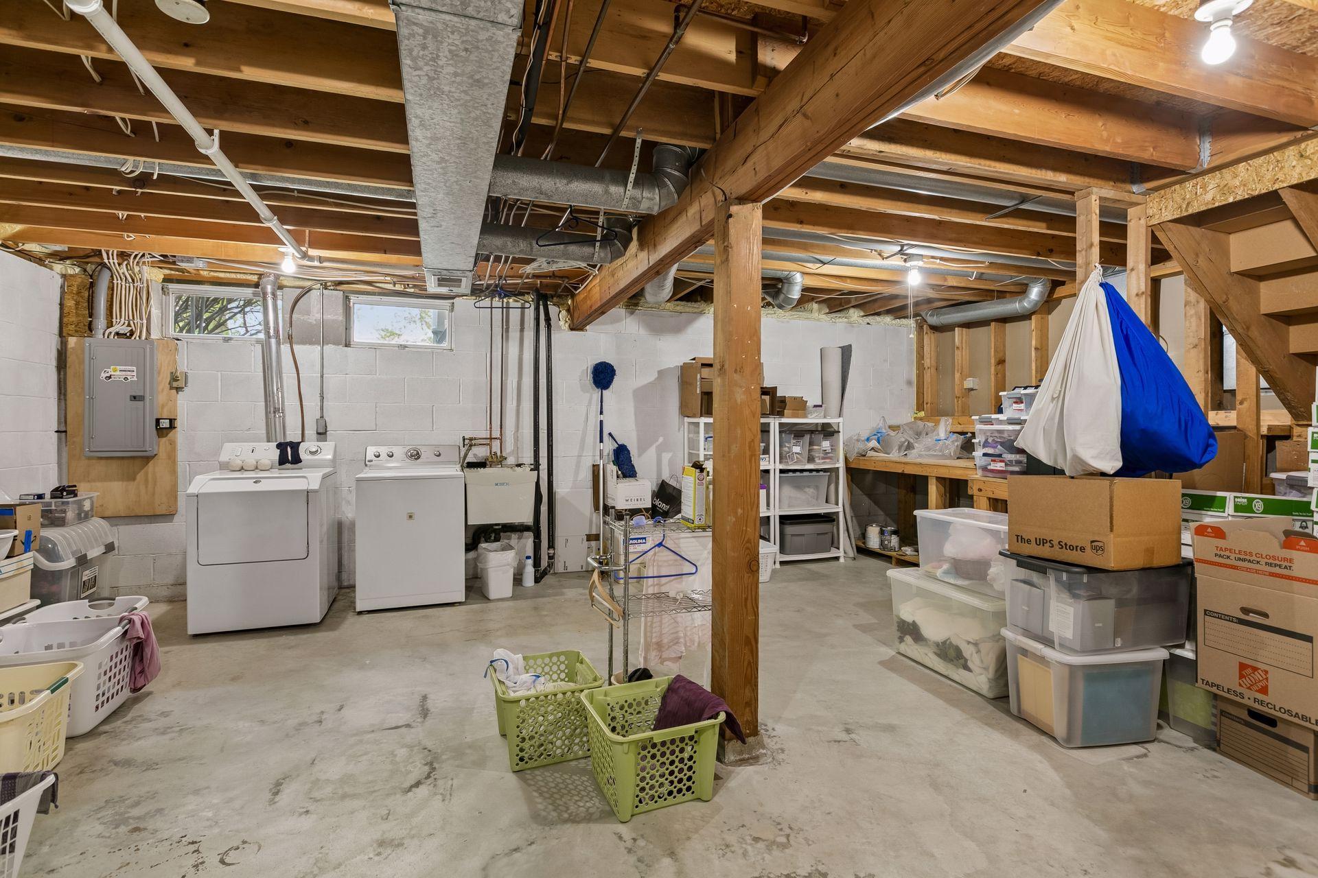 Basement - Laundry/ storage/mechanical unfinished