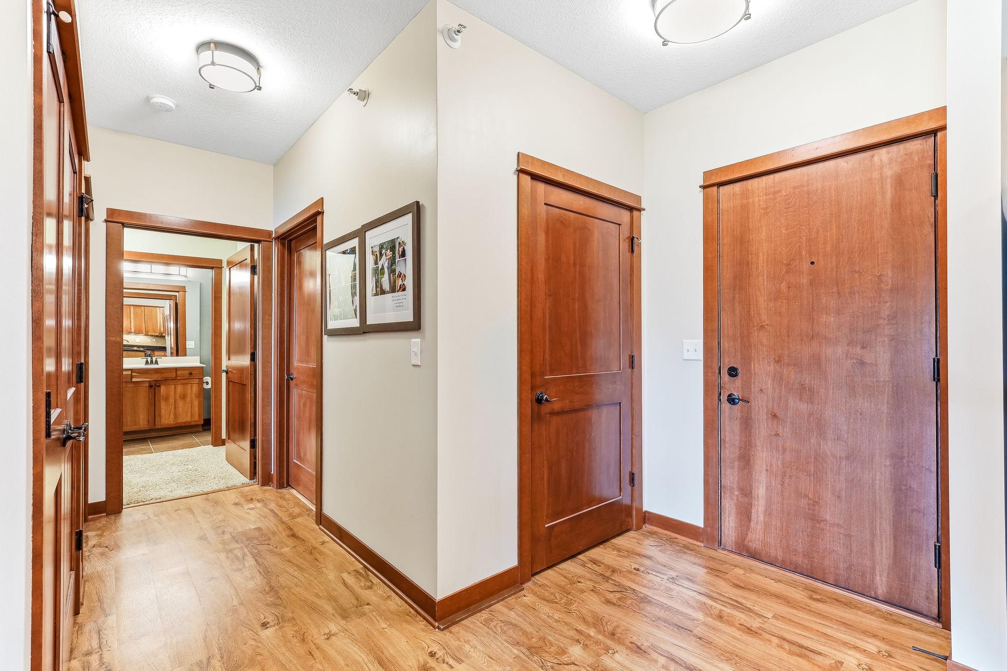 Gorgeous wood work and spacious entry with walk in closet.
