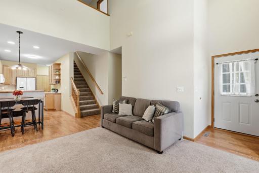 The flexible layout offers plenty of room for comfortable seating and entertaining.
