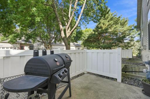 Corner Patio-perfect for relaxing outdoors, or easy summer grilling.