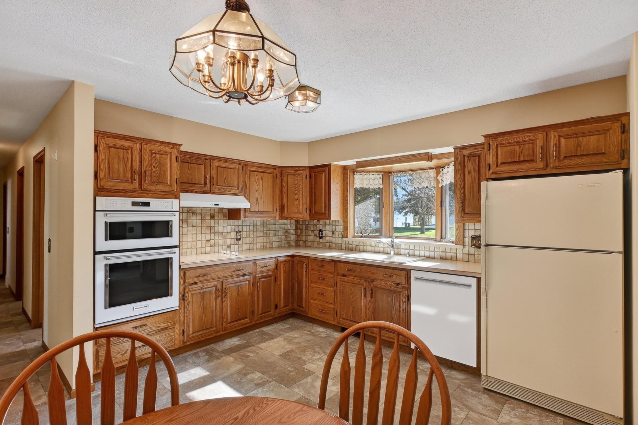 Nice Kitchen over looking back yard