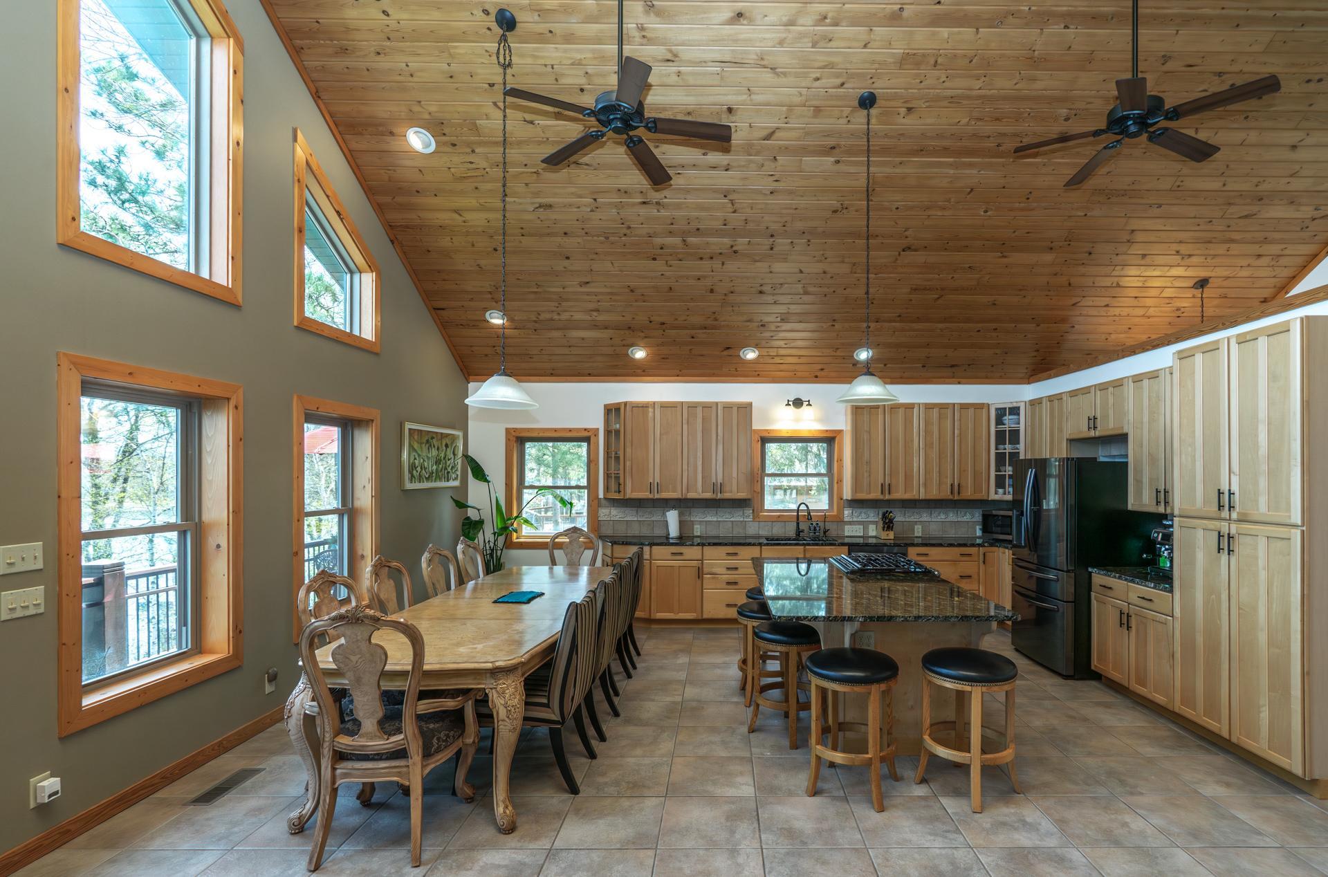 Large dining space for entertaining guests