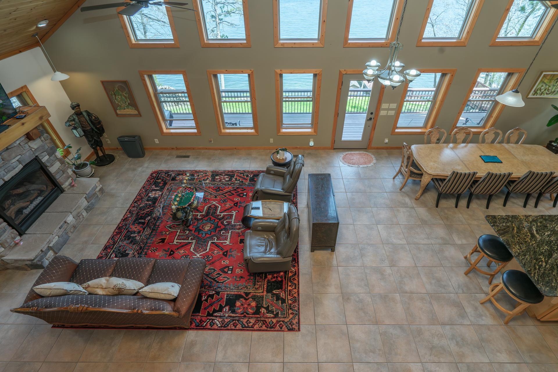 View looking down from upper level loft!