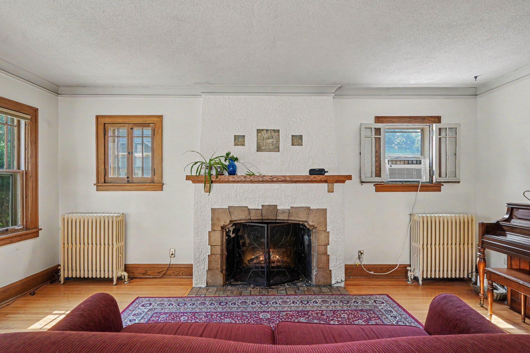 to the fireplace
