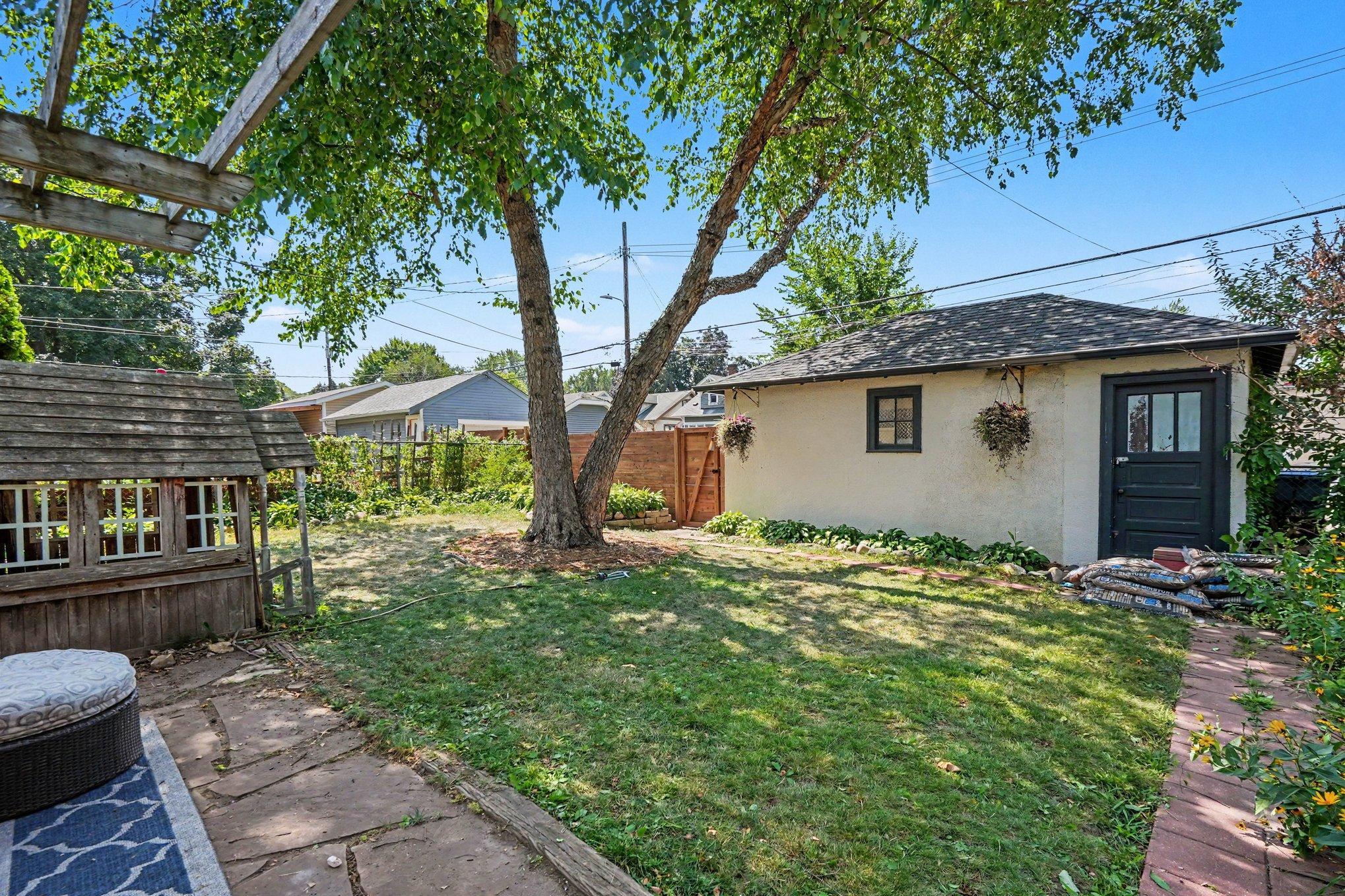 and a nice shaded, fenced in backyard