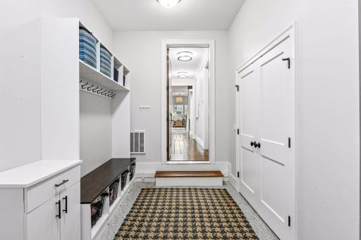 Mudroom located in the Breezeway from the garage