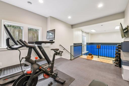 Large workout room adjacent to the sports court