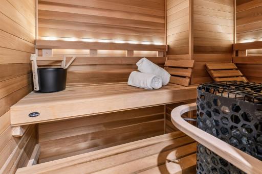 Sauna located in the lower level bathroom