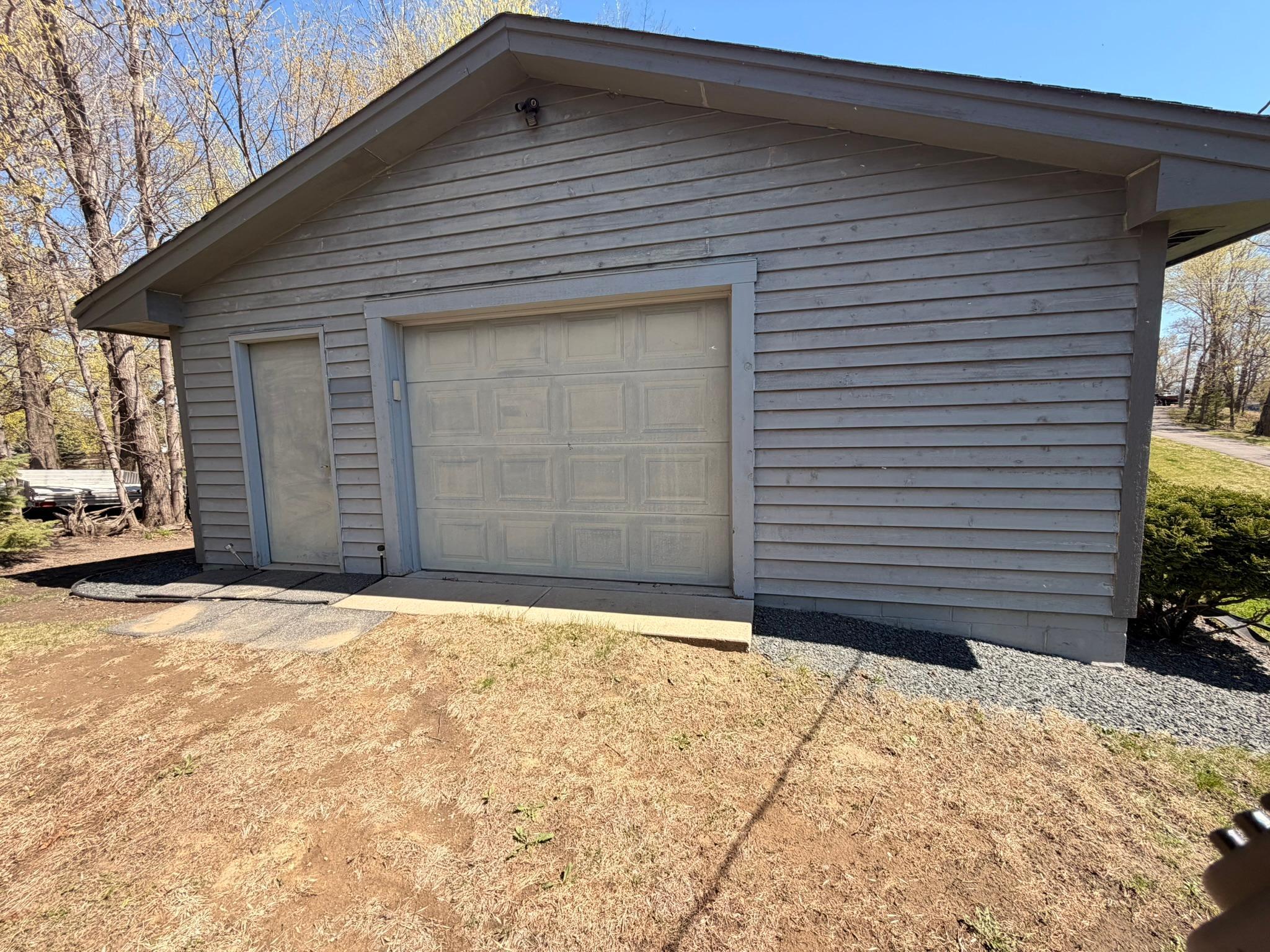 Upper level finished and heated garage.
