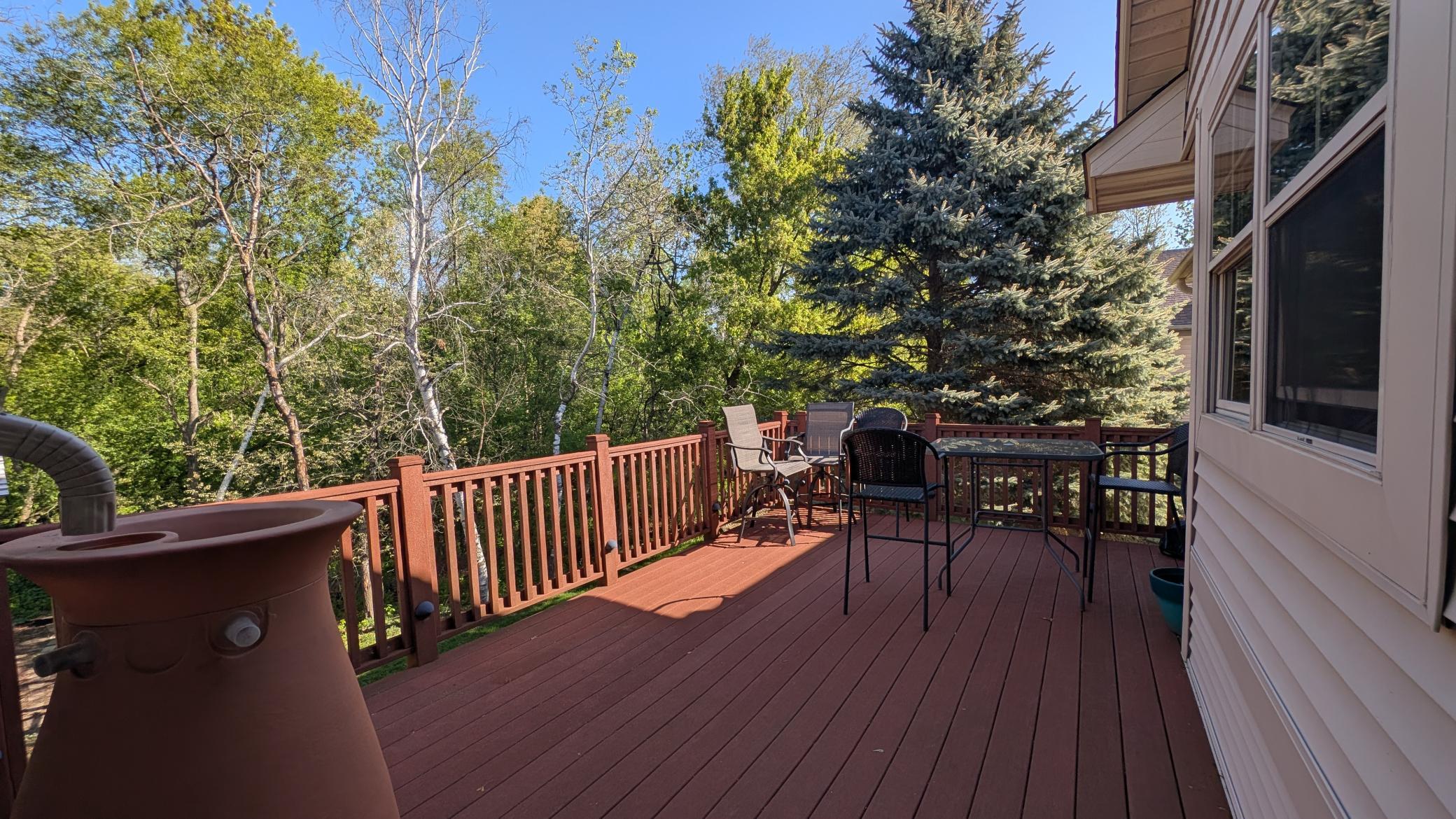 Deck off of the 4 seasons veranda with nature abounding.