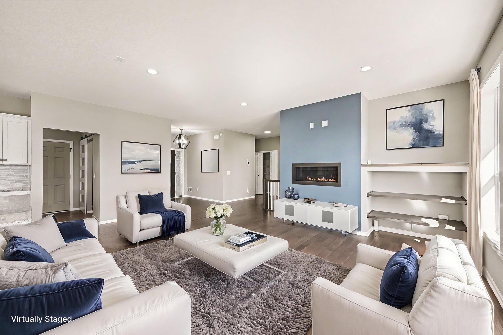 Virtually staged main level living room